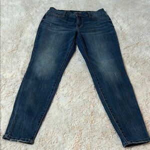 Maurices Blue Skinny Jeans with Lived-In Look
